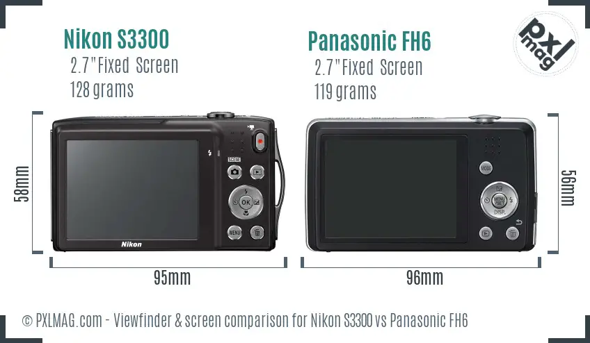 Nikon S3300 vs Panasonic FH6 Screen and Viewfinder comparison Nikon S3300 vs Panasonic FH6 Screen and Viewfinder comparison