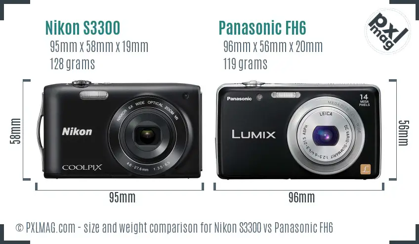 Nikon S3300 vs Panasonic FH6 size comparison Nikon S3300 vs Panasonic FH6 size comparison