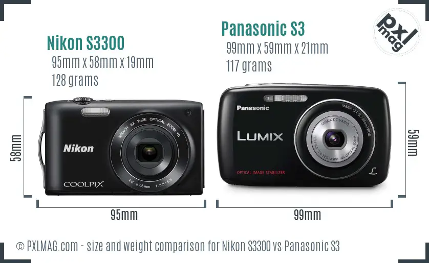 Nikon S3300 vs Panasonic S3 size comparison Nikon S3300 vs Panasonic S3 size comparison