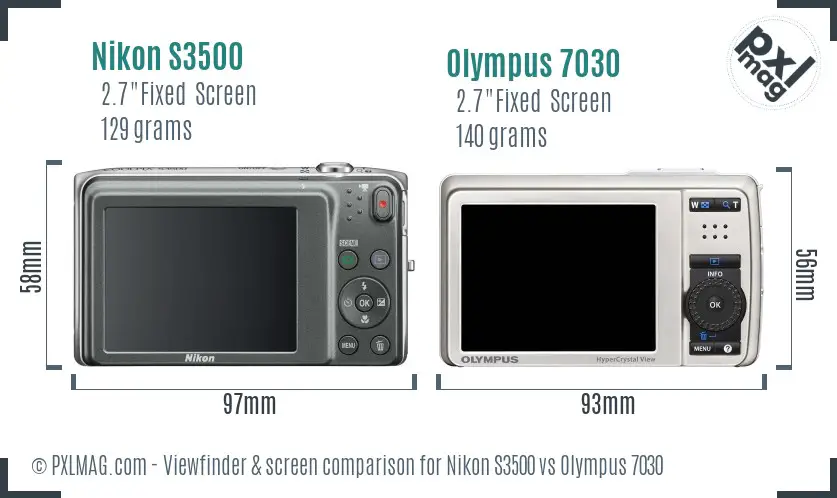 Nikon S3500 vs Olympus 7030 Screen and Viewfinder comparison Nikon S3500 vs Olympus 7030 Screen and Viewfinder comparison