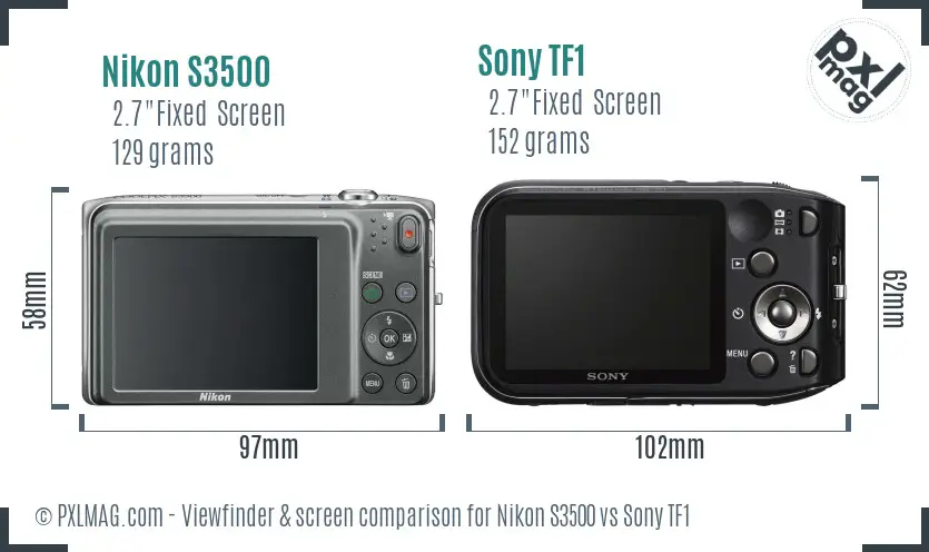 Nikon S3500 vs Sony TF1 Screen and Viewfinder comparison