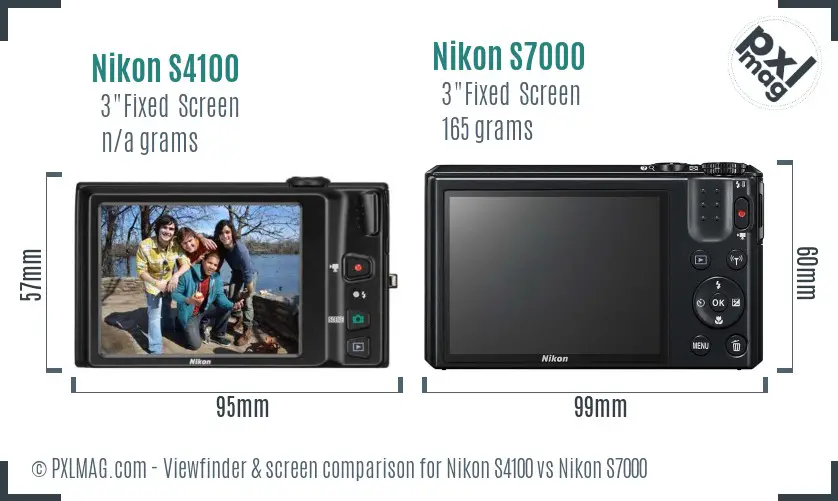 Nikon S4100 vs Nikon S7000 Screen and Viewfinder comparison