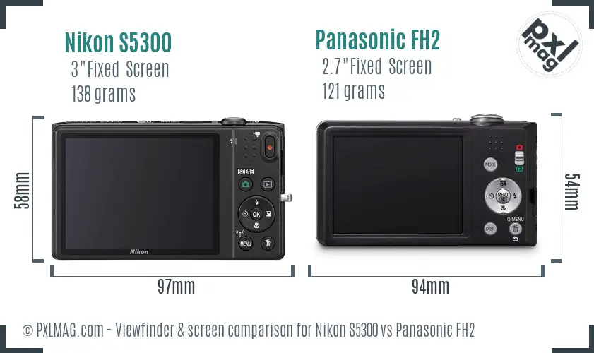 Nikon S5300 vs Panasonic FH2 Screen and Viewfinder comparison Nikon S5300 vs Panasonic FH2 Screen and Viewfinder comparison