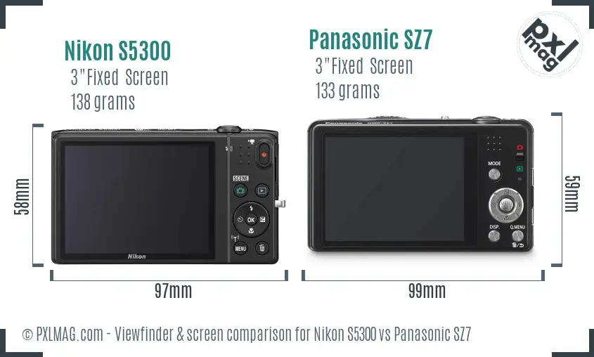 Nikon S5300 vs Panasonic SZ7 Screen and Viewfinder comparison Nikon S5300 vs Panasonic SZ7 Screen and Viewfinder comparison