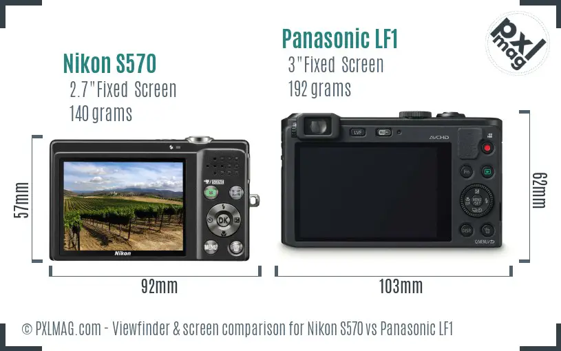Nikon S570 vs Panasonic LF1 Screen and Viewfinder comparison Nikon S570 vs Panasonic LF1 Screen and Viewfinder comparison