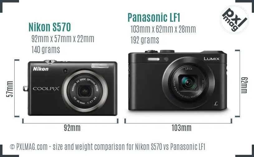 Nikon S570 vs Panasonic LF1 size comparison Nikon S570 vs Panasonic LF1 size comparison