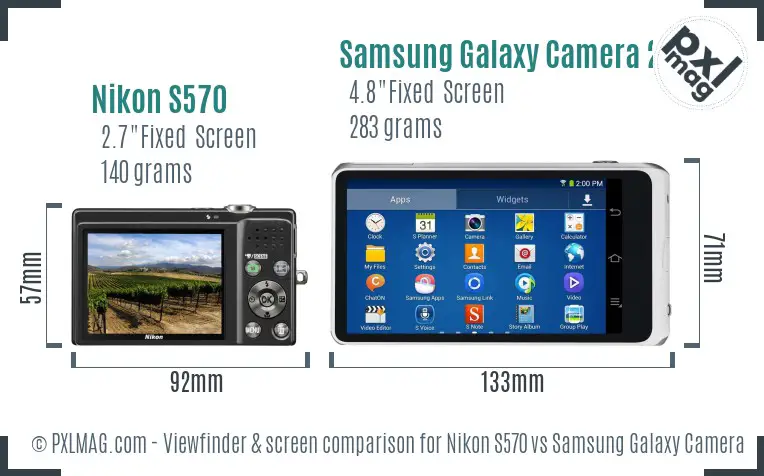 Nikon S570 vs Samsung Galaxy Camera 2 Screen and Viewfinder comparison Nikon S570 vs Samsung Galaxy Camera 2 Screen and Viewfinder comparison