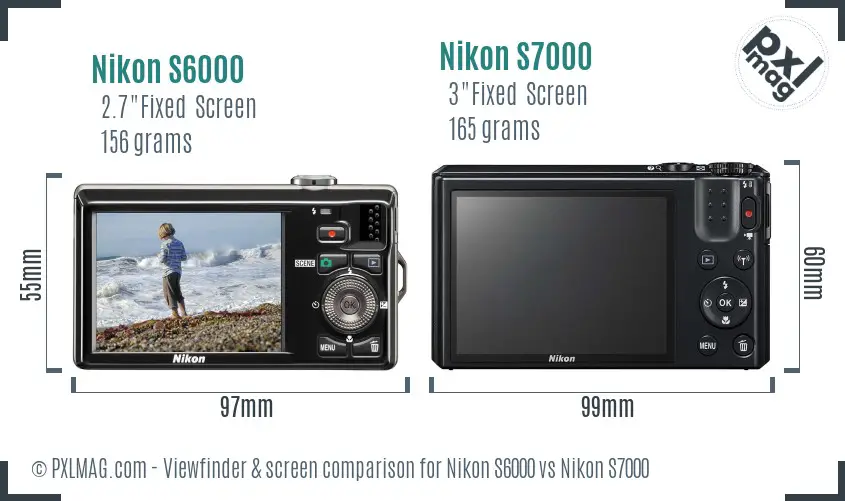 Nikon S6000 vs Nikon S7000 Screen and Viewfinder comparison Nikon S6000 vs Nikon S7000 Screen and Viewfinder comparison