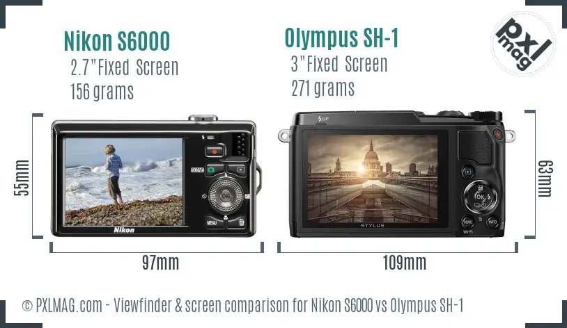 Nikon S6000 vs Olympus SH-1 Screen and Viewfinder comparison Nikon S6000 vs Olympus SH-1 Screen and Viewfinder comparison