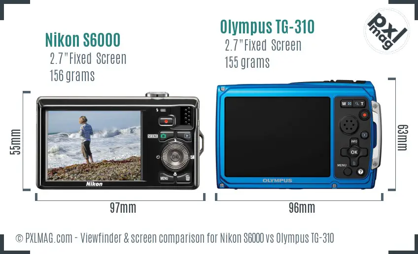 Nikon S6000 vs Olympus TG-310 Screen and Viewfinder comparison Nikon S6000 vs Olympus TG-310 Screen and Viewfinder comparison