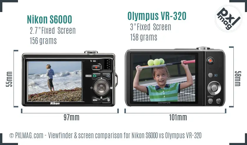 Nikon S6000 vs Olympus VR-320 Screen and Viewfinder comparison Nikon S6000 vs Olympus VR-320 Screen and Viewfinder comparison