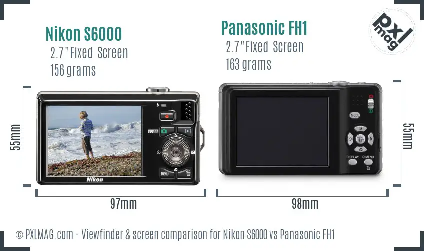 Nikon S6000 vs Panasonic FH1 Screen and Viewfinder comparison Nikon S6000 vs Panasonic FH1 Screen and Viewfinder comparison