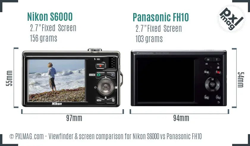 Nikon S6000 vs Panasonic FH10 Screen and Viewfinder comparison Nikon S6000 vs Panasonic FH10 Screen and Viewfinder comparison