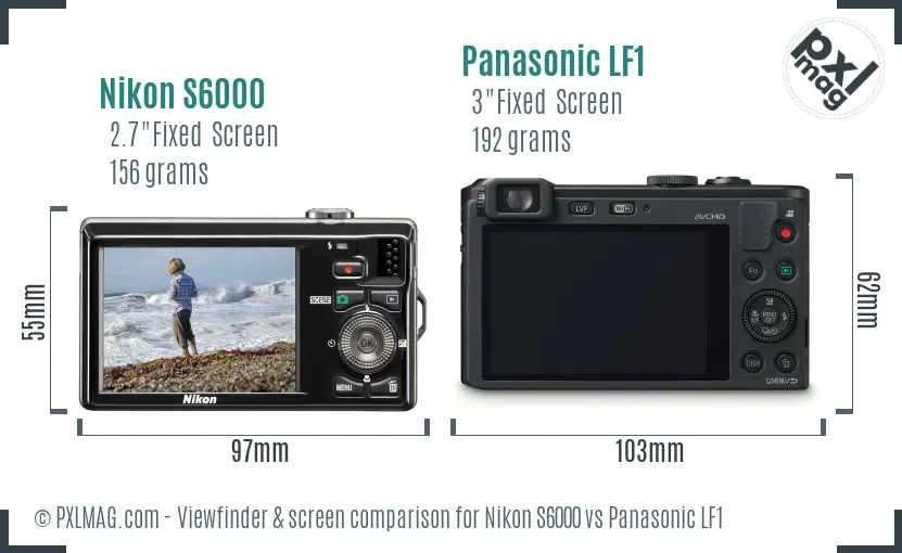 Nikon S6000 vs Panasonic LF1 Screen and Viewfinder comparison Nikon S6000 vs Panasonic LF1 Screen and Viewfinder comparison