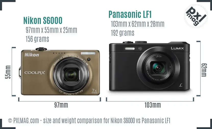 Nikon S6000 vs Panasonic LF1 size comparison Nikon S6000 vs Panasonic LF1 size comparison