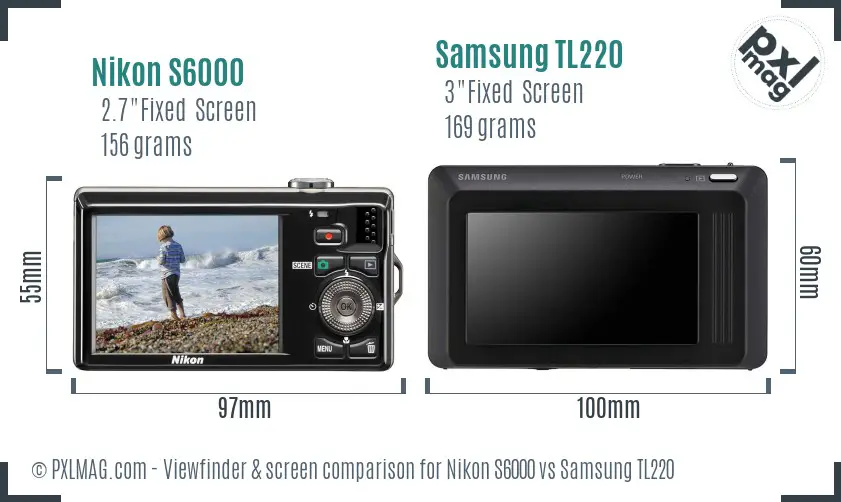 Nikon S6000 vs Samsung TL220 Screen and Viewfinder comparison Nikon S6000 vs Samsung TL220 Screen and Viewfinder comparison