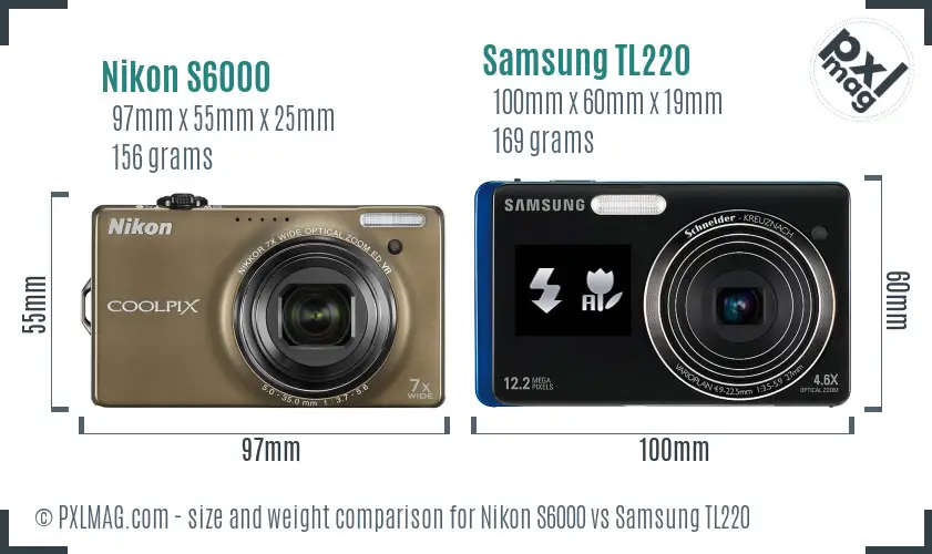 Nikon S6000 vs Samsung TL220 size comparison Nikon S6000 vs Samsung TL220 size comparison