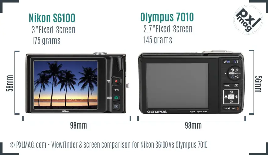 Nikon S6100 vs Olympus 7010 Screen and Viewfinder comparison Nikon S6100 vs Olympus 7010 Screen and Viewfinder comparison