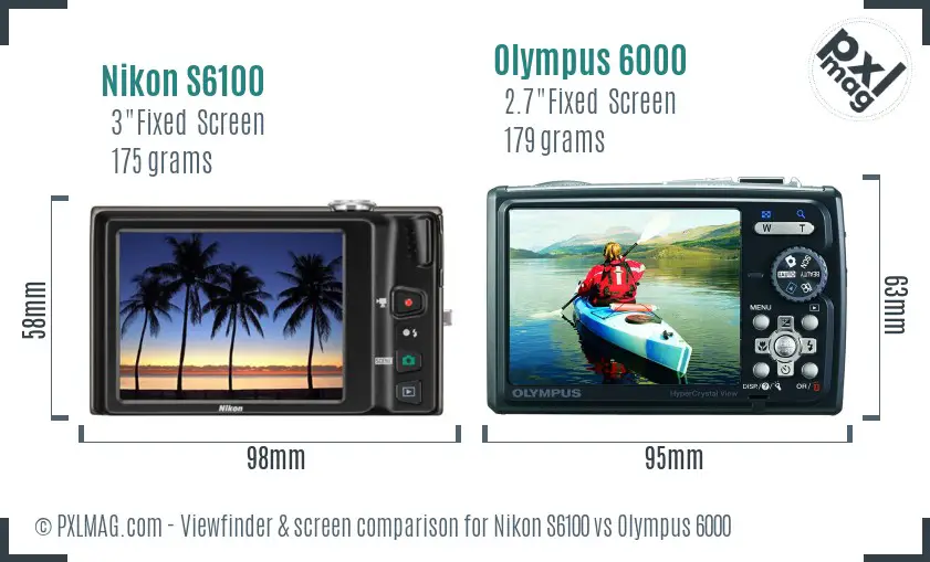 Nikon S6100 vs Olympus 6000 Screen and Viewfinder comparison Nikon S6100 vs Olympus 6000 Screen and Viewfinder comparison