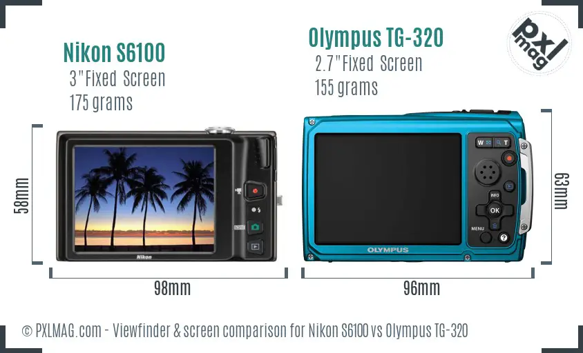 Nikon S6100 vs Olympus TG-320 Screen and Viewfinder comparison Nikon S6100 vs Olympus TG-320 Screen and Viewfinder comparison