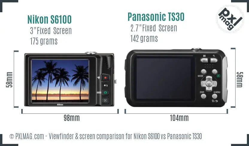 Nikon S6100 vs Panasonic TS30 Screen and Viewfinder comparison Nikon S6100 vs Panasonic TS30 Screen and Viewfinder comparison