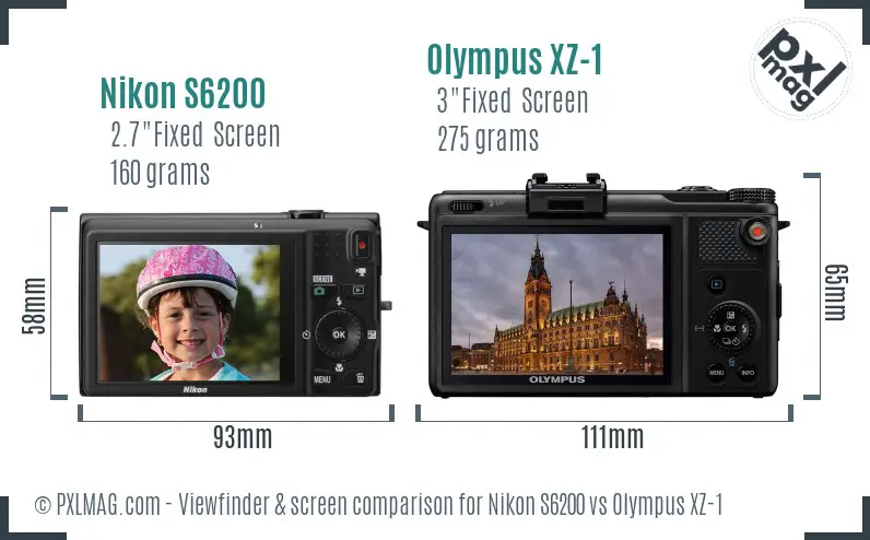 Nikon S6200 vs Olympus XZ-1 Screen and Viewfinder comparison Nikon S6200 vs Olympus XZ-1 Screen and Viewfinder comparison
