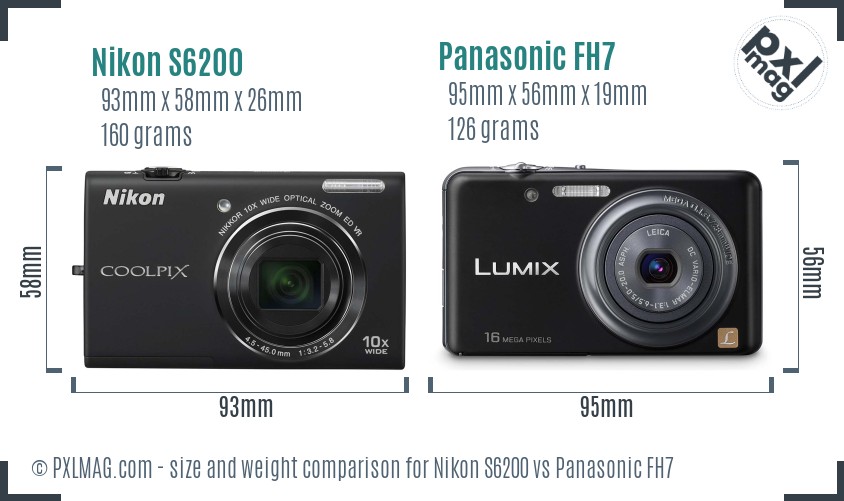 Nikon S6200 vs Panasonic FH7 size comparison Nikon S6200 vs Panasonic FH7 size comparison