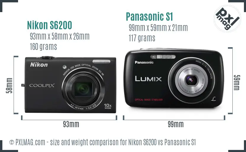 Nikon S6200 vs Panasonic S1 size comparison Nikon S6200 vs Panasonic S1 size comparison