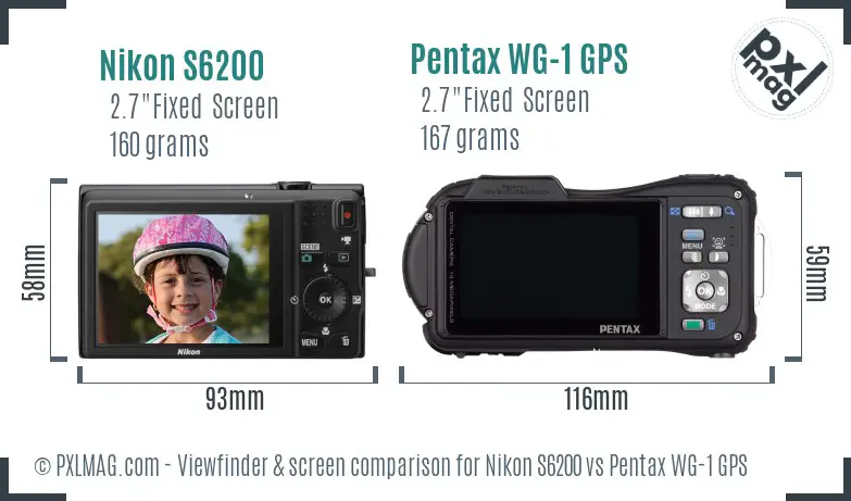 Nikon S6200 vs Pentax WG-1 GPS Screen and Viewfinder comparison Nikon S6200 vs Pentax WG-1 GPS Screen and Viewfinder comparison