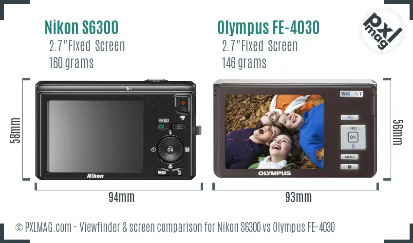 Nikon S6300 vs Olympus FE-4030 Screen and Viewfinder comparison Nikon S6300 vs Olympus FE-4030 Screen and Viewfinder comparison