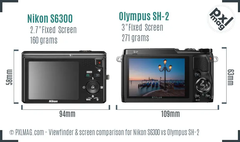 Nikon S6300 vs Olympus SH-2 Screen and Viewfinder comparison Nikon S6300 vs Olympus SH-2 Screen and Viewfinder comparison