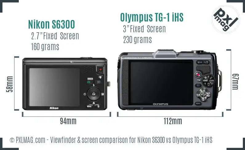 Nikon S6300 vs Olympus TG-1 iHS Screen and Viewfinder comparison Nikon S6300 vs Olympus TG-1 iHS Screen and Viewfinder comparison