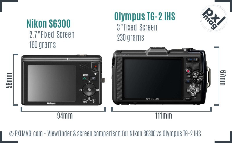 Nikon S6300 vs Olympus TG-2 iHS Screen and Viewfinder comparison