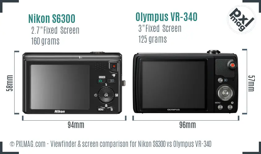 Nikon S6300 vs Olympus VR-340 Screen and Viewfinder comparison Nikon S6300 vs Olympus VR-340 Screen and Viewfinder comparison
