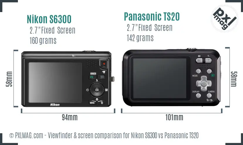 Nikon S6300 vs Panasonic TS20 Screen and Viewfinder comparison Nikon S6300 vs Panasonic TS20 Screen and Viewfinder comparison