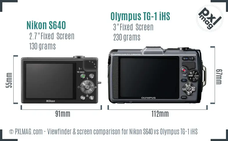 Nikon S640 vs Olympus TG-1 iHS Screen and Viewfinder comparison Nikon S640 vs Olympus TG-1 iHS Screen and Viewfinder comparison