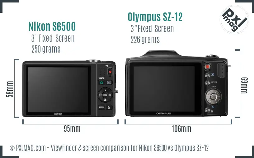 Nikon S6500 vs Olympus SZ-12 Screen and Viewfinder comparison Nikon S6500 vs Olympus SZ-12 Screen and Viewfinder comparison