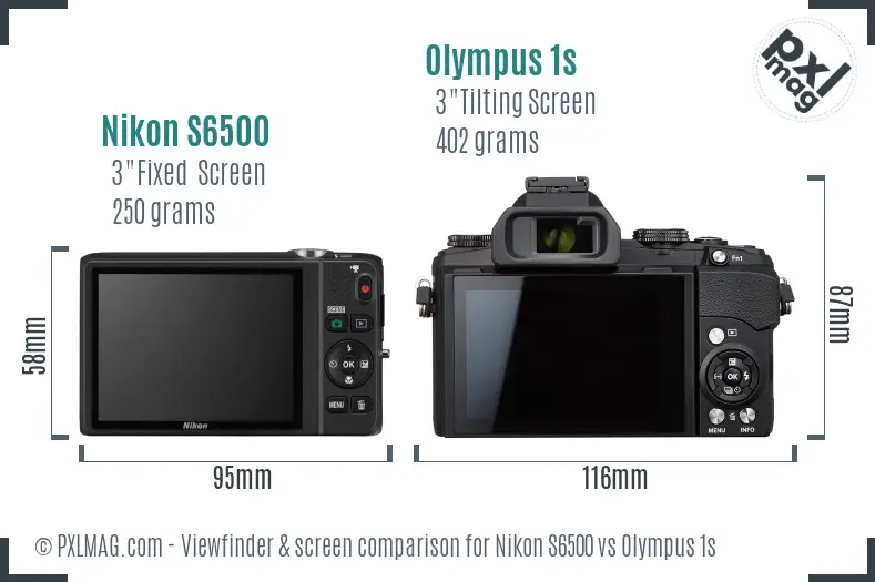 Nikon S6500 vs Olympus 1s Screen and Viewfinder comparison Nikon S6500 vs Olympus 1s Screen and Viewfinder comparison