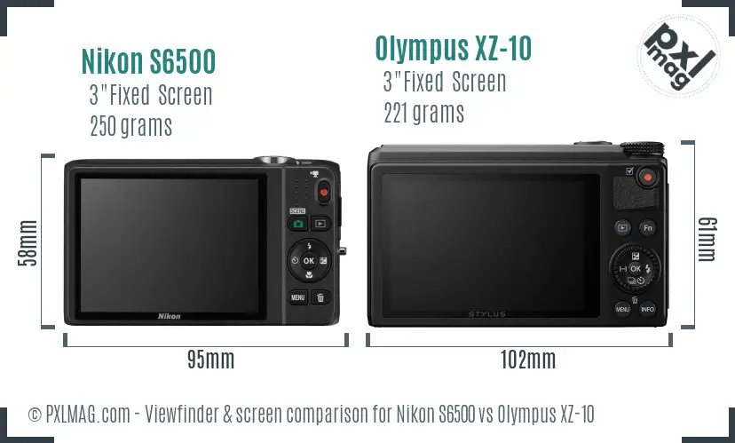 Nikon S6500 vs Olympus XZ-10 Screen and Viewfinder comparison Nikon S6500 vs Olympus XZ-10 Screen and Viewfinder comparison