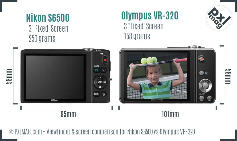 Nikon S6500 vs Olympus VR-320 Screen and Viewfinder comparison Nikon S6500 vs Olympus VR-320 Screen and Viewfinder comparison