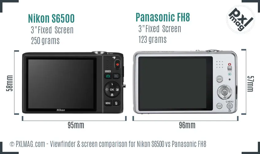 Nikon S6500 vs Panasonic FH8 Screen and Viewfinder comparison Nikon S6500 vs Panasonic FH8 Screen and Viewfinder comparison