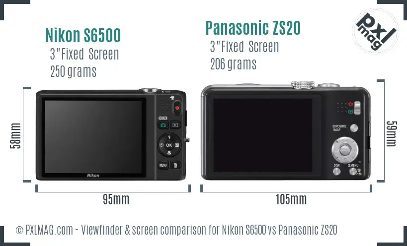 Nikon S6500 vs Panasonic ZS20 Screen and Viewfinder comparison Nikon S6500 vs Panasonic ZS20 Screen and Viewfinder comparison