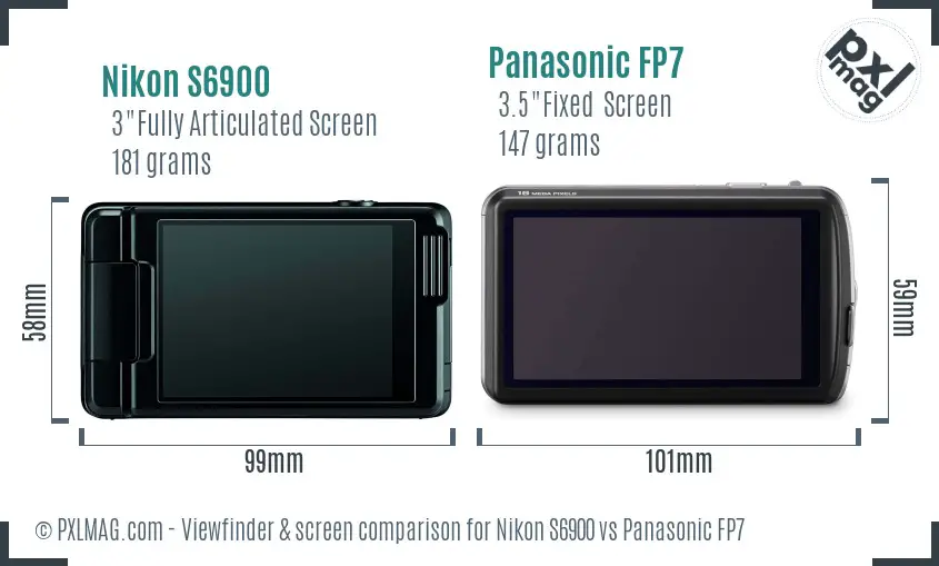 Nikon S6900 vs Panasonic FP7 Screen and Viewfinder comparison Nikon S6900 vs Panasonic FP7 Screen and Viewfinder comparison