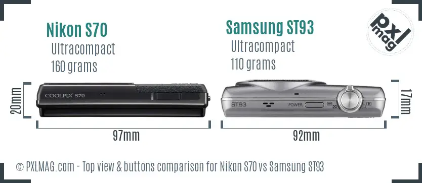 Top view design and control layout comparison