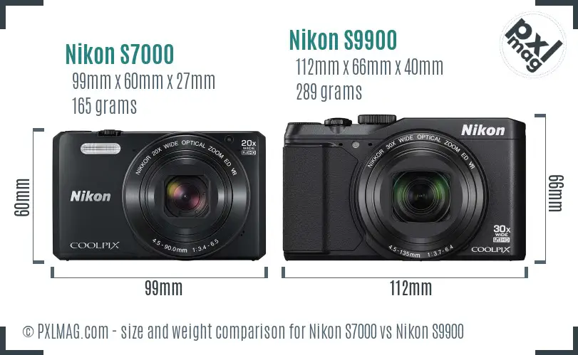 Nikon S7000 vs Nikon S9900 size comparison Nikon S7000 vs Nikon S9900 size comparison