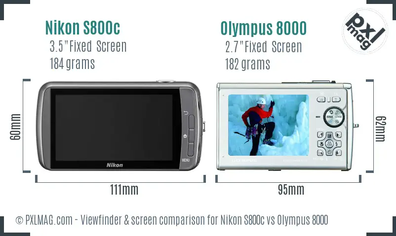Nikon S800c vs Olympus 8000 Screen and Viewfinder comparison Nikon S800c vs Olympus 8000 Screen and Viewfinder comparison
