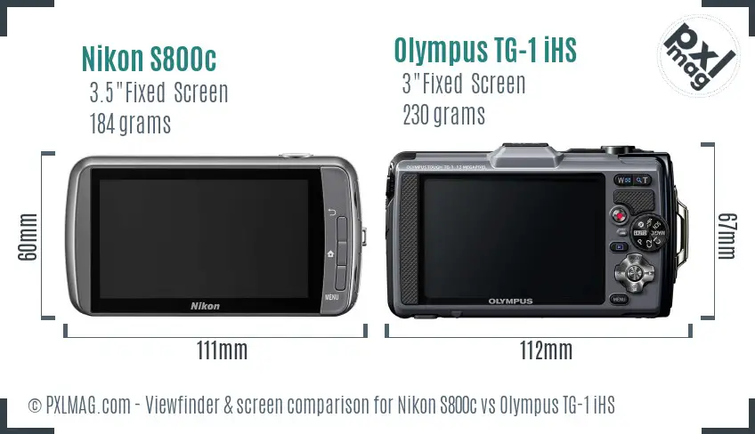 Nikon S800c vs Olympus TG-1 iHS Screen and Viewfinder comparison Nikon S800c vs Olympus TG-1 iHS Screen and Viewfinder comparison