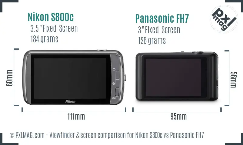 Nikon S800c vs Panasonic FH7 Screen and Viewfinder comparison Nikon S800c vs Panasonic FH7 Screen and Viewfinder comparison