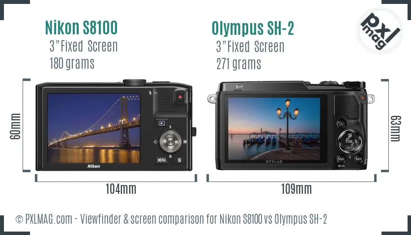 Nikon S8100 vs Olympus SH-2 Screen and Viewfinder comparison Nikon S8100 vs Olympus SH-2 Screen and Viewfinder comparison