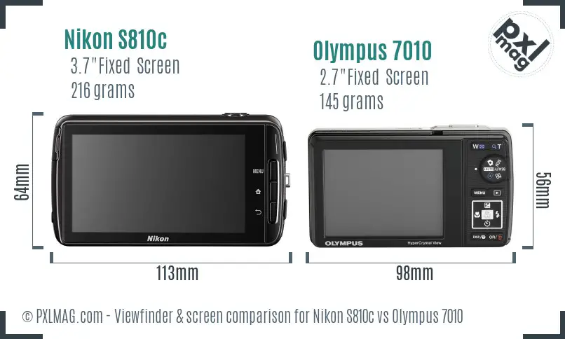 Nikon S810c vs Olympus 7010 Screen and Viewfinder comparison Nikon S810c vs Olympus 7010 Screen and Viewfinder comparison